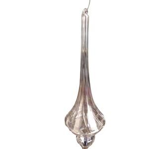 Crystal Hand Blown Teardrop Ornament 8 1/2” Pre Owned